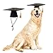 LKEX Pet Graduation Caps Small Dog Graduation Hats with Yellow Tassel Costume for Dogs Cats Holiday Costume Accessory