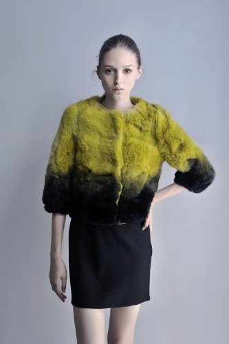 Iuha★大人気七分袖ラビットジャケット★ノーカラーポレロ