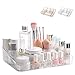 SUNFICON Makeup Organizer Tray Cosmetic Display Case Office Stationery Storage Holder Makeup Box Units for Bathroom Drawers, Vanities, Countertops, Office Desk, Washable Crystal Clear Acrylic