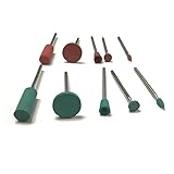 JINTONG ゴム砥石 2.35mmシャンク コーン ヘッド セラミック 研磨 マウント10個入り