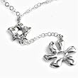 Sterling Silver CZ Necklaces - Flowers - Chain: 17"/ Height: 30mm