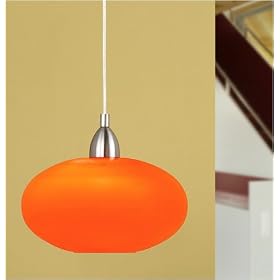 Eglo 87265A Naro, Nickel Orange, 1-Light Pendant Light Fixture by Eglo