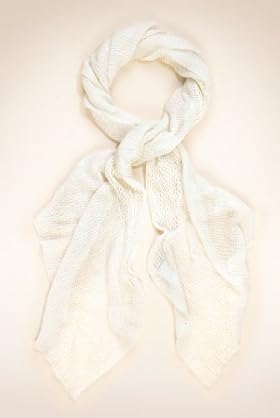 Open Knit Ruffle Scarf with Mohair