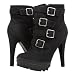 Wildcat01 Strapped Side Buckle Ankle Boots BLACK