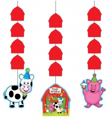 barnyard bash hanging decorations 3 pack cheap price