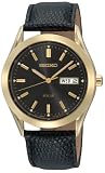 Seiko Mens SNE054 Solar Strap Black Dial Watch