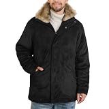 BGSD Men's Insulated Faux Suede Hipster Jacket in Black or Coffee