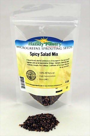 Spicy Salad Mix Microgreens Seeds - 4 Oz. Resealable Bag - Use for Indoor Gardening, Growing Micro Greens & More | Micro Greens Salad Garden Seeds