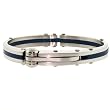 Stainless Steel Bangle Men Unique Design Blue Inlay Bracelet Polish Finish by Bucasi Stainless Steel Bangle Men Unique Design Blue Inlay Bracelet Polish Finish by Bucasi