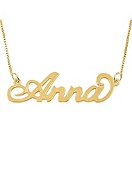 18k Gold Plate Personalized Name Necklace - Custom Made Any Name