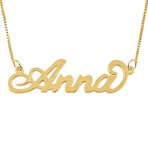 18k Gold Plate Personalized Name Necklace - Custom Made Any Name