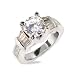 Eve's Addiction Glamorous Celebrity Style Sterling Silver CZ Engagement Ring