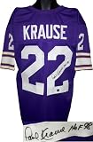 Paul Krause signed Minnesota Vikings Purple Prostyle Jersey HOF 98