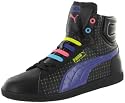 PUMA First Round Rainbow Star Womens Casual Athletic Shoes Sneakers Lace-Up Neon Black Retro Hi-Top