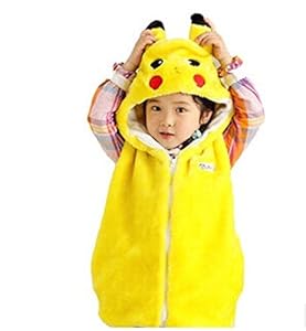 Unisex-Child Plush Animal Hoody Vest Costumes (M)Pikachu