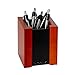 Rolodex 81764 Mahogany Wood & Black Faux Leather Pencil Cup, 3-7/16w x 3-1/2d x 4-1/8h