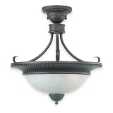 Royce Lighting RSF40ES/2-23 Westlake Semi Flush Mount Oil Rubbed Bronze with White Alabaster Globe