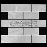 Carrara Marble Italian White Bianco Carrera 3x6 Marble Subway Tile Polished