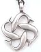 Jewelry : 4 DOLPHINS Art Silver Tone PEWTER Pendant Necklace