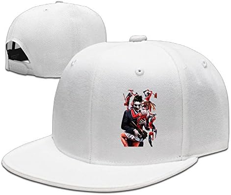 REBORN Suicide Squad Harley Quinn &amp; Joker Baseball Hat Cap White