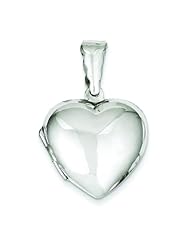 Sterling Silver Heart Locket Pendant Jewelry 32mm