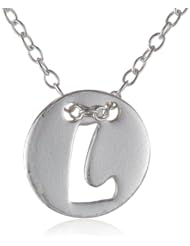 Sterling Silver Small Punch-Out Initial Necklace, 18"