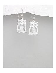 Owl Earrings In 92.5 Sterling Silver