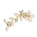 Sannysis Women Fashion Flower Shape Rhinestone Left Ear Cuff Clip Stud Earring