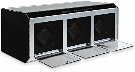 Silver Metal & Acrylic Triple Watch Winder