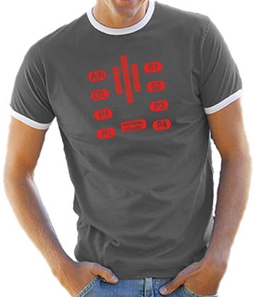 Touchlines Herren Kontrast / Ringer T-Shirt Knight Rider- Kitt Control, darkgrey/white, XX Preisvergleich