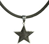 Sterling Silver Black Lava Star Pendant by Michou, 16'