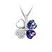 Blue Chip Unlimited Sparkling Colored Heart Shaped Clover Charm Necklace