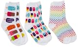 Jacques Moret Girls 7-16 White/multi Colored Girls 3 Pack Ice Cream Theme Anklets