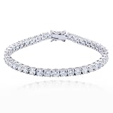Sterling Silver Cubic Zirconia Round 4mm Bracelet, 7.25