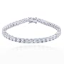 Rhodium Plated Sterling Silver Round Cubic Zirconia Bracelet, 7.25"