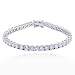 Rhodium Plated Sterling Silver Round Cubic Zirconia Bracelet, 7.25"