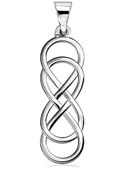 Extra Large Double Infinity Symbol Charm, Lovers Charm, Eternal and Infinite Love Charm, 1.5 inches in Sterling Silver