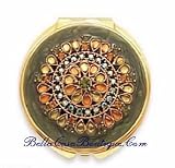 Beautiful Jeweled Mirror Compact-Green Jewleled