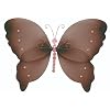 13" Large Brown Pink Crystal Butterfly Decorations - butterflies hanging nylon nursery bedroom girls room ceiling wall decor, wedding birthday party baby bridal shower