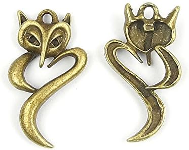 5x Keyrings Clasp Jewellery Supply Supplies Retro Charme Making Jewelry Findings Charms A2440 Fox