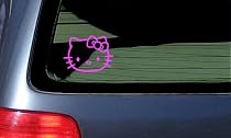 HELLO KITTY - Cat Feline - Car, Truck, Notebook, Vinyl Decal Sticker #1093 | Vinyl Color: Pink