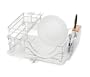 simplehuman Flip-Top Dishrack with Bamboo Knife Block, Stainless Steel