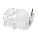 simplehuman Flip-Top Dishrack with Bamboo Knife Block, Stainless Steel