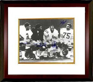 Ernie Holmes signed Pittsburgh Steelers 16x20 Photo Custom Framed 4 sig Bench