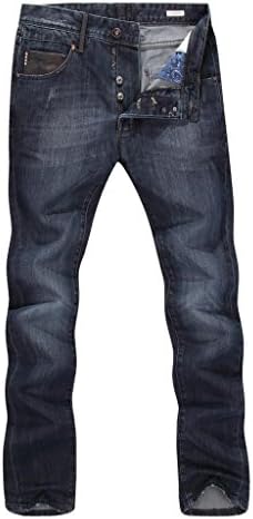 Modenuage Men's Denim Straight leg Button-Fly Jeans 38Wx32L