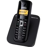 Siemens Gigaset A580 ECO schnurloses DECT Telefon mit beleuchteter Tastatur und beleuchtetem Display, pianoschwarz