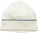 Phenix Cashmere Women's 100 Percent Cashmere Knit Stripe Hat, Cream/Light Grey, One Size