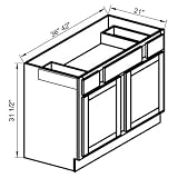 Stanford VB4221-31 1/2 - Double Door / Double Drawer / Single false