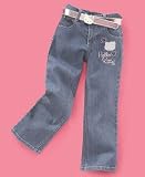 Hello Kitty Little Girl Belted Embroidered Jeans