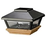 Deckorators 94953 Solar Metal Pewter Post Cap with Cedar Base Deckorators 94953 Solar Metal Pewter Post Cap with Cedar Base